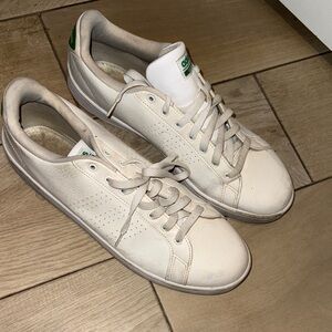 Adidas Men's White and Green Sneakers
